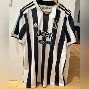 Adidas Black and White Striped Jersey